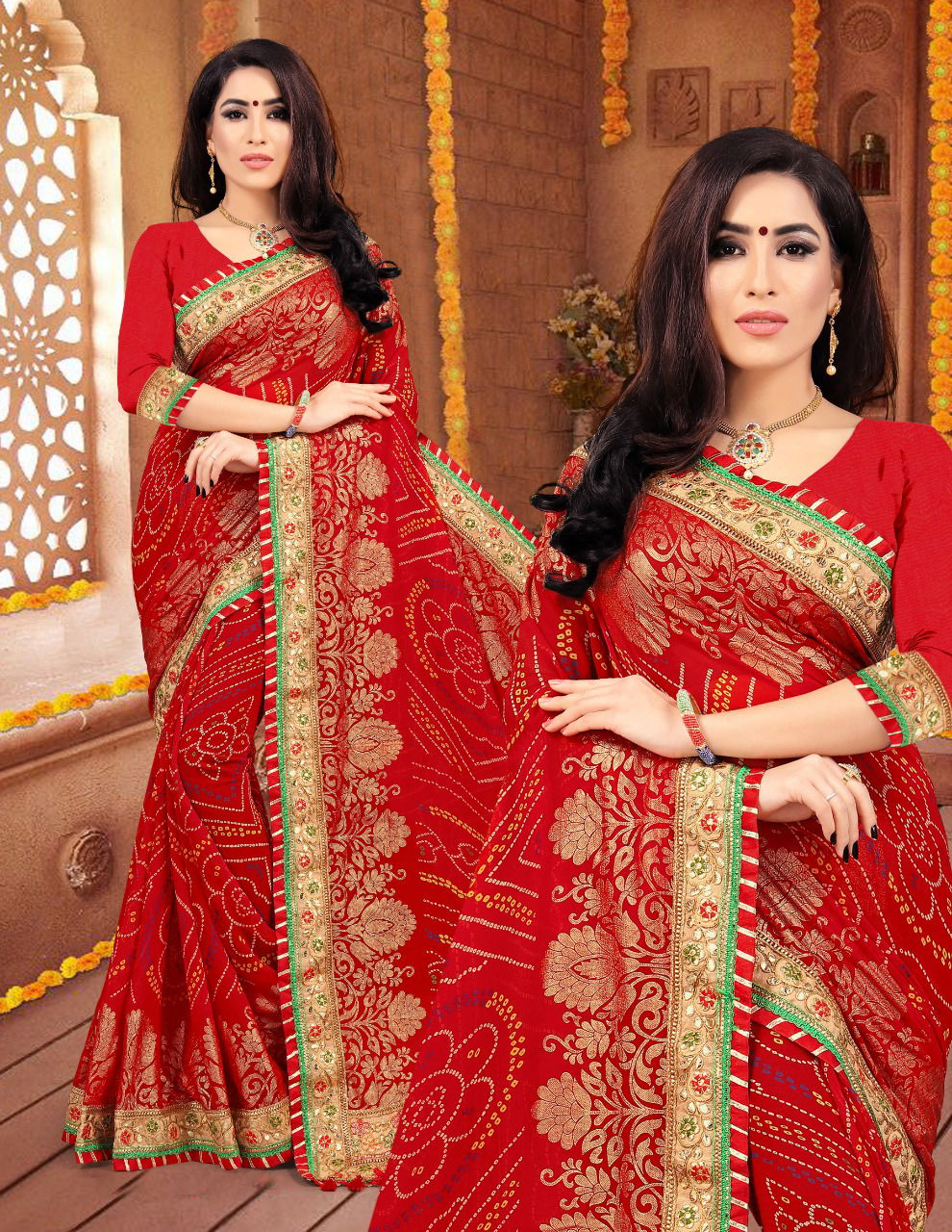 Kum Kum By Jalnidhi Georgette Bandhani Saree Exporters In India